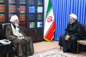 آیت‌الله حاجی‌ابوالقاسم دولابی با آیت‌الله محمدی لائینی دیدار کرد