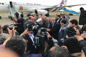 رئیس‌جمهور وارد کرمانشاه شد