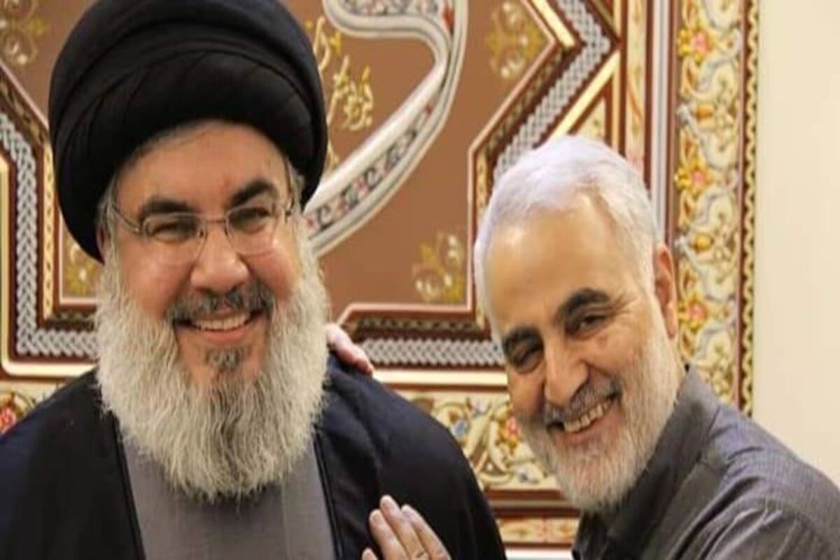 سید حسن نصرالله در کنار حاج قاسم