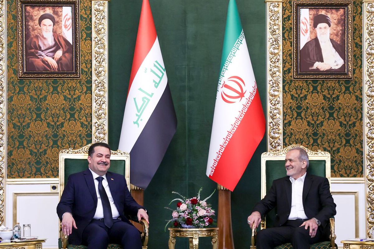 پزشکیان، رئیس جمهوری اسلامی ایران و شیاع السودانی نخست وزیر عراق