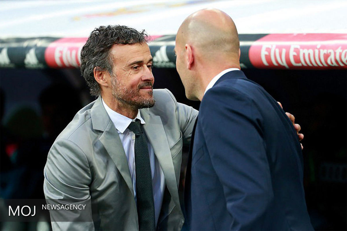 زین الدین زیدان سرمربی رئال مادرید و لوییز انریکه سرمربی بارسلونا