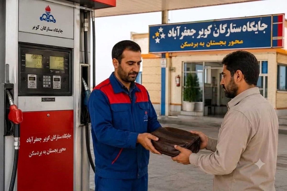 پاکدستی کارگر پمپ بنزین در خلیل آباد خراسان رضوی