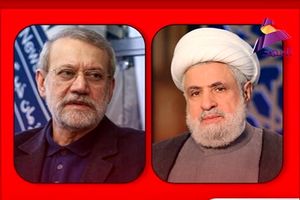 دبیرکل حزب الله لبنان از ایران در دیدار با لاریجانی قدردانی کرد