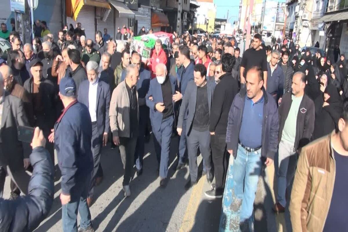 تشییع آتش نشان فداکار عباس آباد مازندران