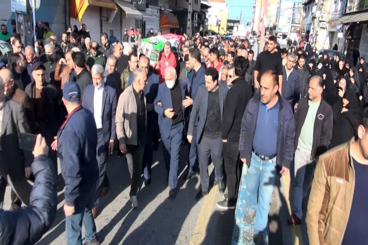 تشییع آتش نشان فداکار عباس آباد مازندران