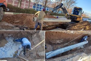 رفع شکستگی لوله 250 میلیمتری در کوی حافظیه اراک