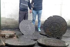 دستگیری باند سارقان دریچه های فاضلاب در خمینی شهر/ کشف 20 دریچه فاضلاب