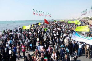 مراسم راهپیمایی ۲۲ بهمن در بندرعباس برگزار شد