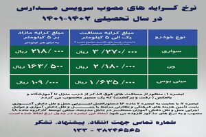 کرایه "سرویس مدرسه" در کرمانشاه اعلام‌ شد