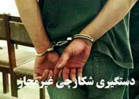 یک متخلف شکار در منطقه شکار ممنوع زرچشمه در شهرضا دستگیر شد