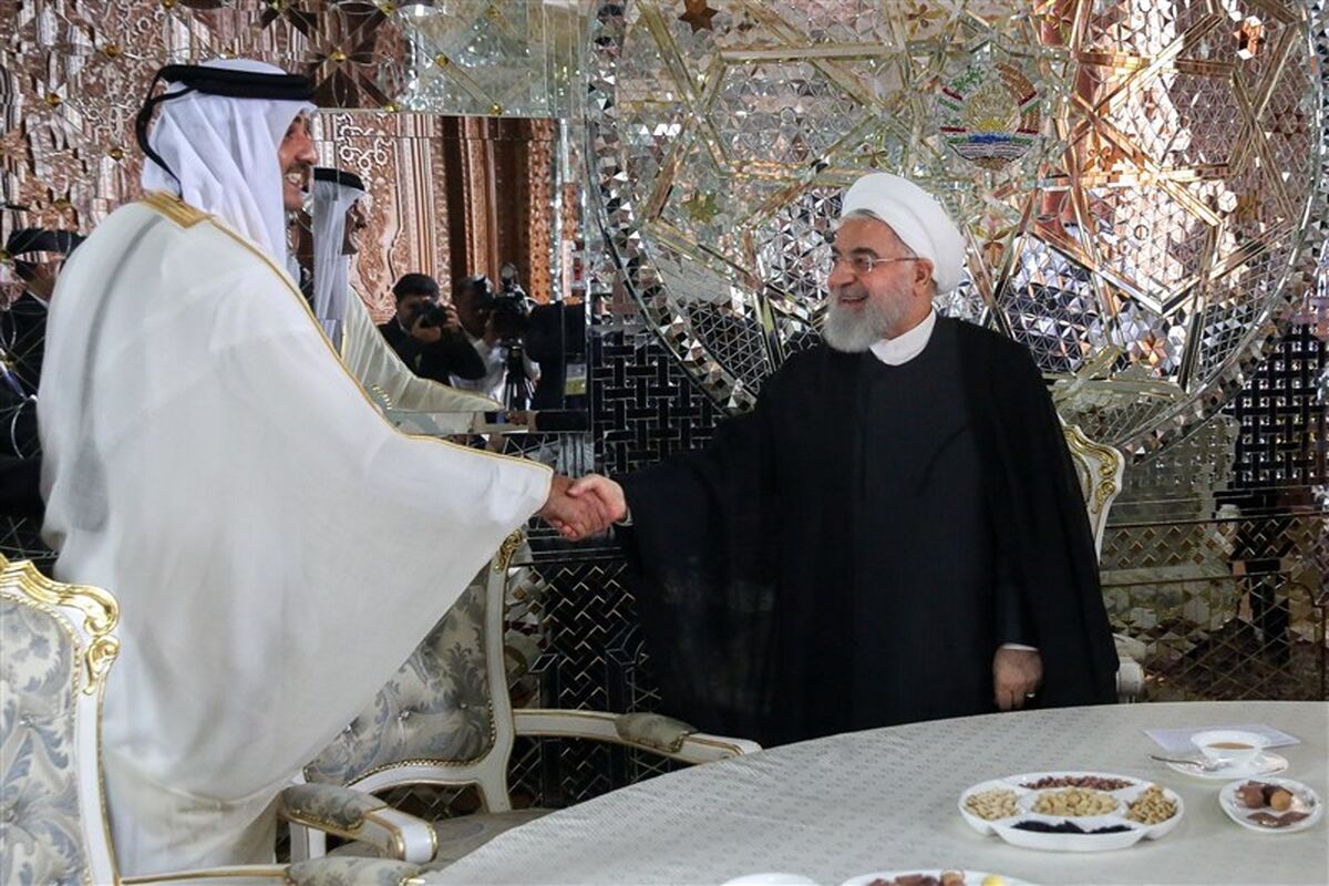 دیدار روحانی با امیر قطر