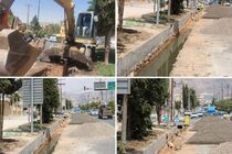 کانال آب چهارراه پیام نور اصلاح می شود