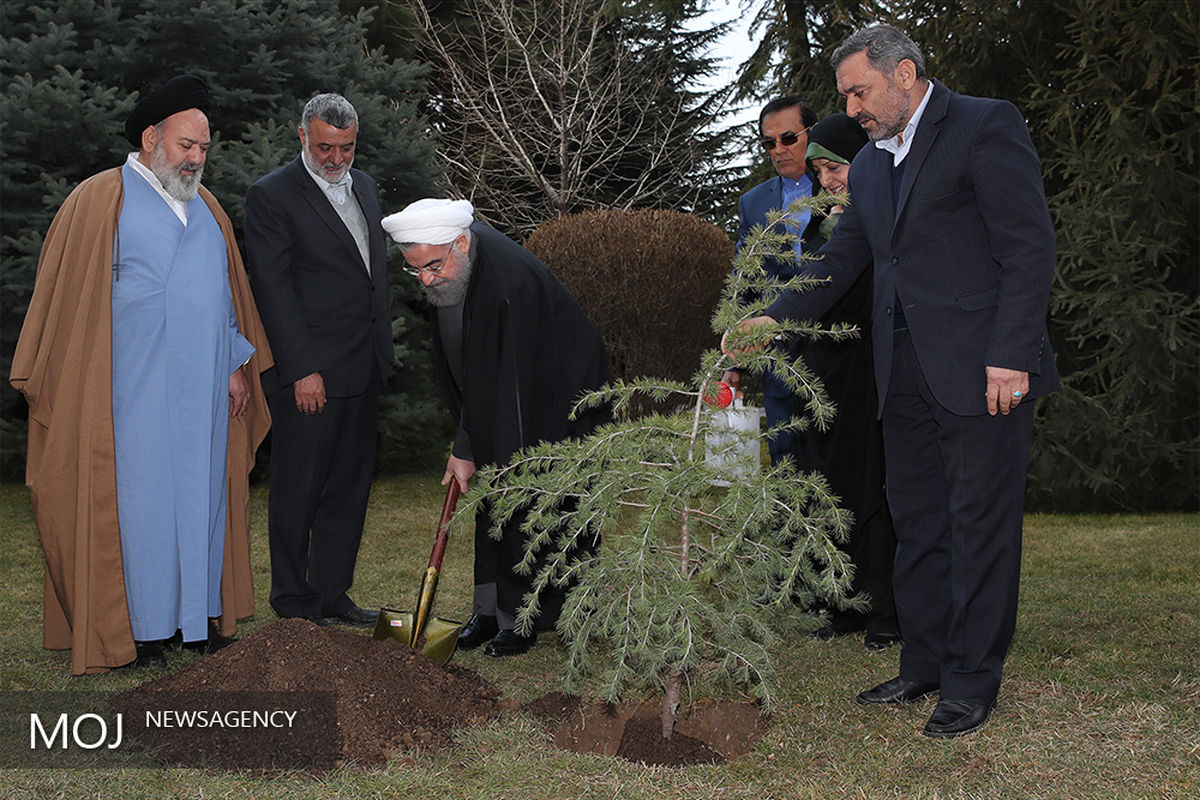 کاشت نهال به مناسبت گرامیداشت هفته منابع طبیعی و روز درختکاری / رییس جمهور