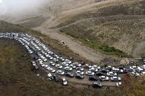 انسداد جاده قدیم چالوس به علت ریزش کوه 