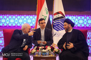 دیدار ظریف با سید عمار حکیم رییس جریان حکمت عراق