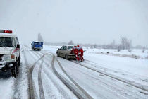 بارش برف و باران در جاده های خراسان رضوی
