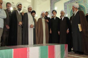 تشییع پیکر دو شهید گمنام در دانشگاه گیلان
