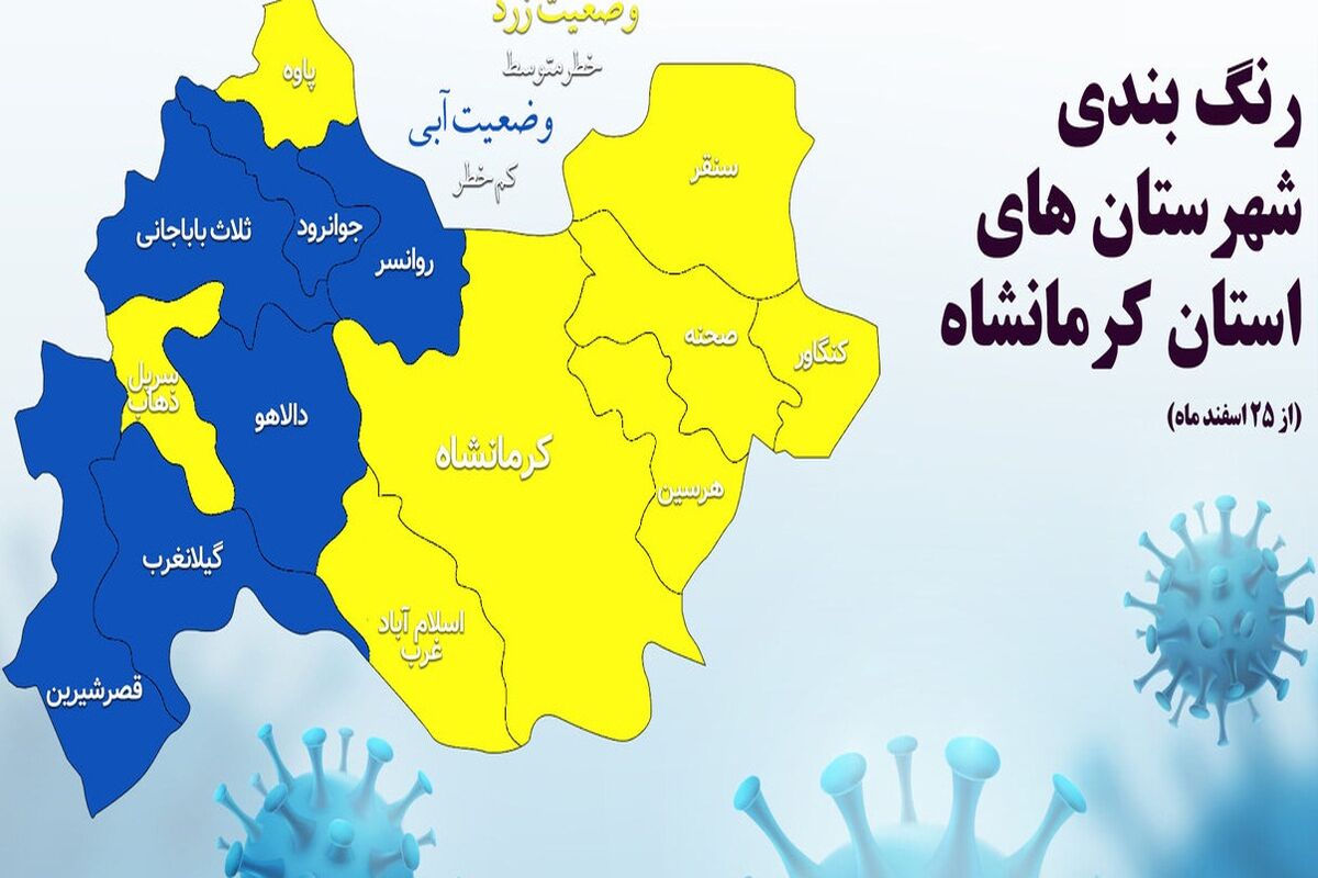 وضعیت آبی کرونا در کرمانشاه