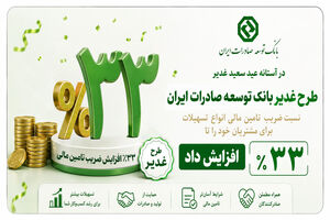 افزایش نسبت ضریب تامین مالی در طرح غدیر بانک توسعه صادرات ایران