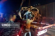 دو جوان در سانحه رانندگی در بزرگراه حکیم جان باختند+ عکس و فیلم