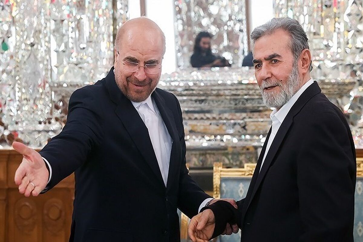 رئیس مجلس در دیدار دبیرکل جنبش جهاد اسلامی فلسطین