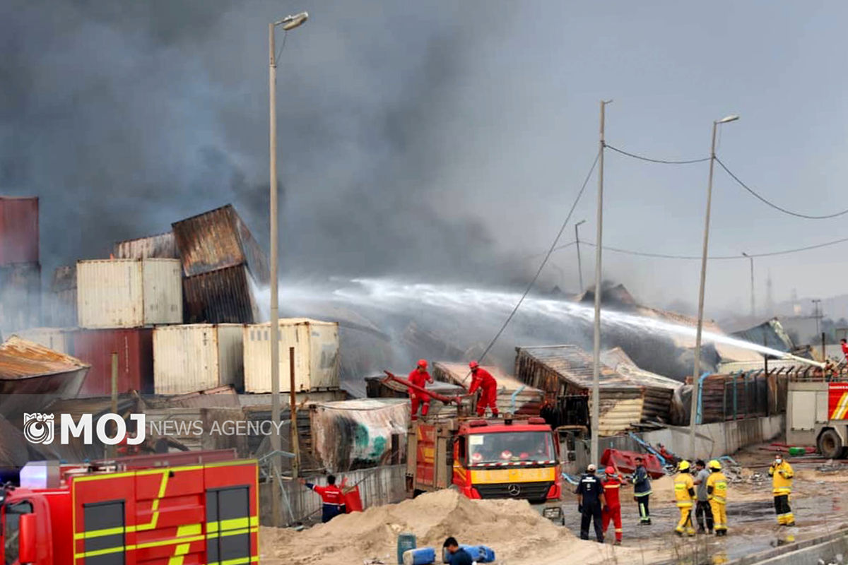 آتش سوزی بندر رجایی بندرعباس