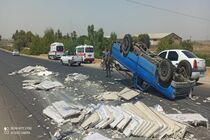 واژگونی نیسان سایپا در محور شوش–دزفول سه مصدوم داشت